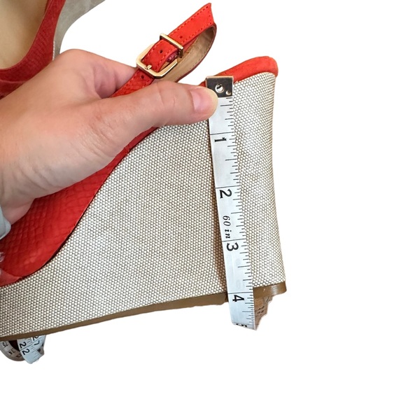 Antonio Melani Coral Orange Suede wedge heels size 8 - Picture 9 of 10